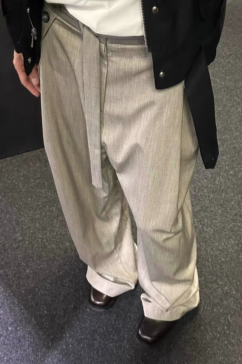 1506/QFK070/P74宽松休闲裤男韩版潮流百搭裤子坠感阔腿拖地长裤,男装休闲裤,星座1506