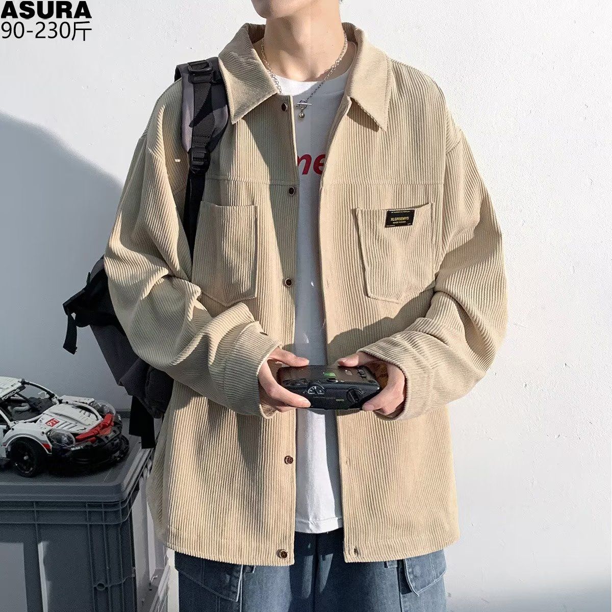 1506/QC560/P37春秋季男士潮牌大码长袖衬衫宽松工装重磅夹克3,男装夹克,星座1506