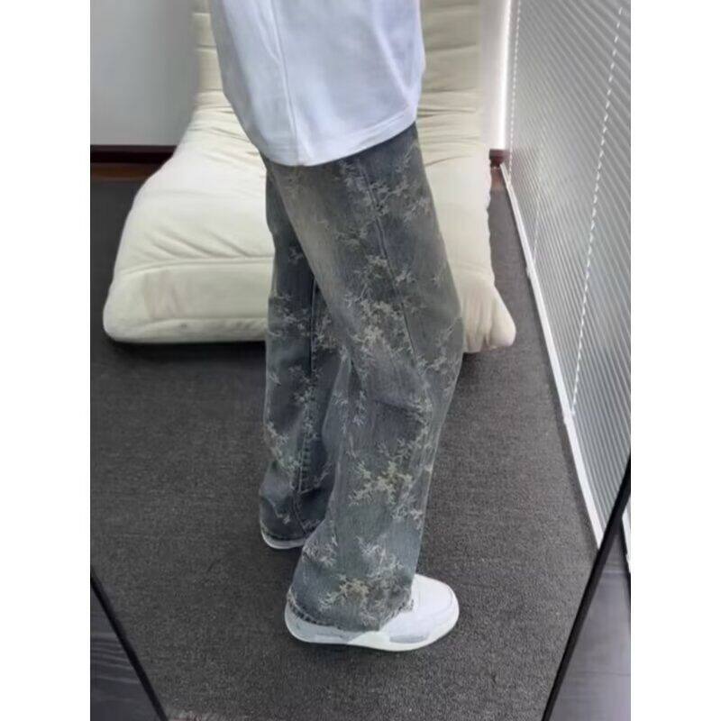 1506/QA0510/P49潮男2025牛仔裤嘻哈ins潮高街潮流痞帅长裤,男装牛仔裤,星座1506