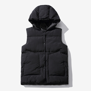 白底港风棉衣男外套马夹克棉服坎肩羽绒棉棉背心马甲连帽MY26/P35