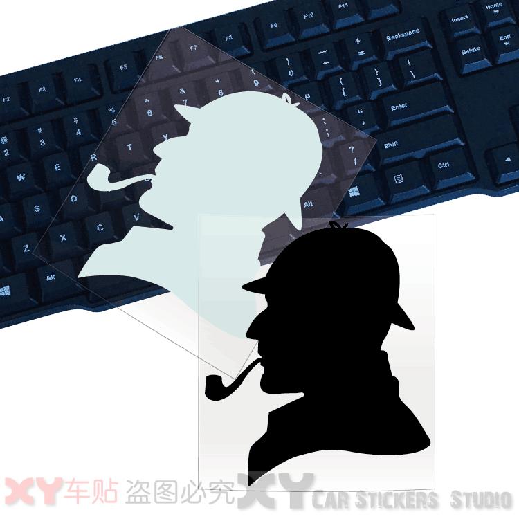 xy車贴 反光车贴防水拉花改装贴画机个性 大侦探福尔摩斯人物