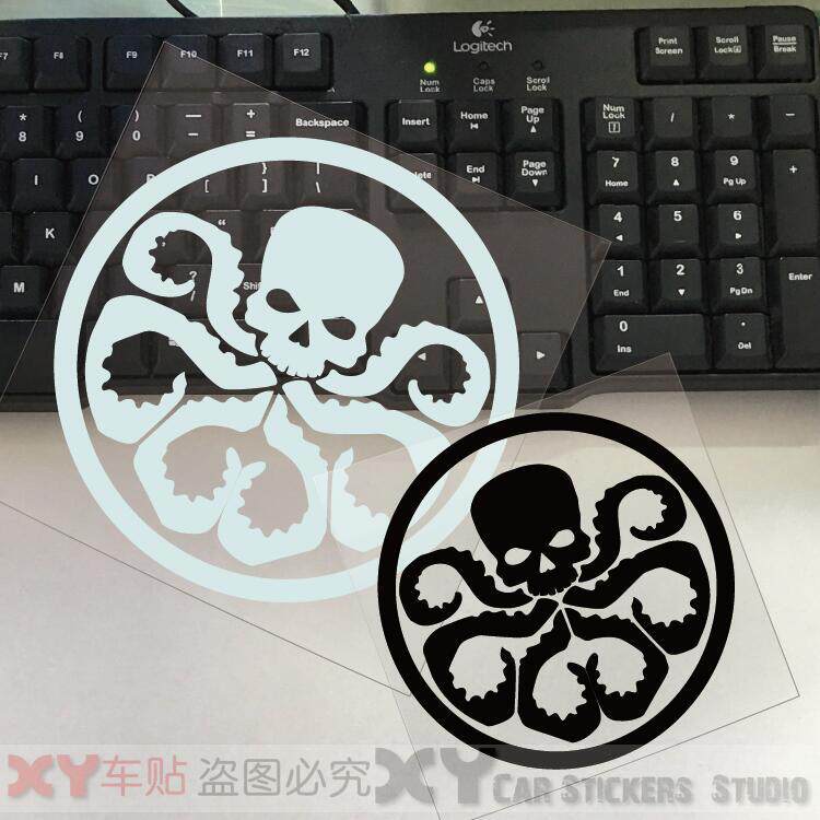 xy車贴  卡通车贴 九头蛇红骷髅车贴车身贴尾标机头机 反光车贴