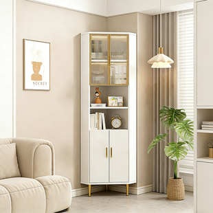 实木展示柜角柜客厅转角储物柜家用墙角储物柜卧室拐角立柜收纳柜