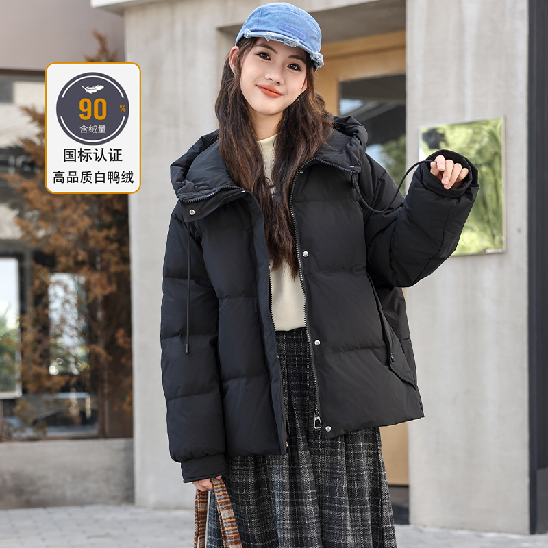 骄骄虎女大童羽绒服2025冬装新款初中生外套加厚国标90白鸭绒905