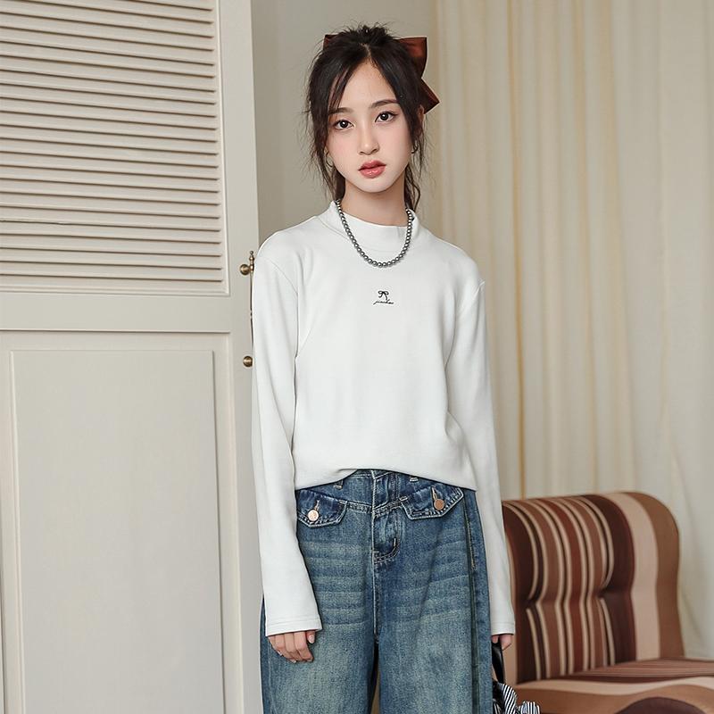 女大童德绒打底衫2024冬季新款
