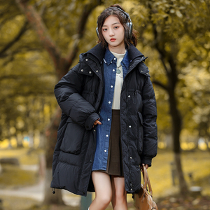 骄骄虎女大童2023冬季新款女童羽绒服中长款白鸭绒加厚保暖J703