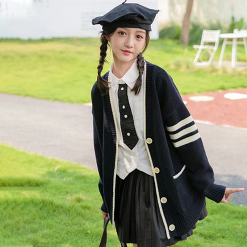 女大童毛衣开衫春秋款