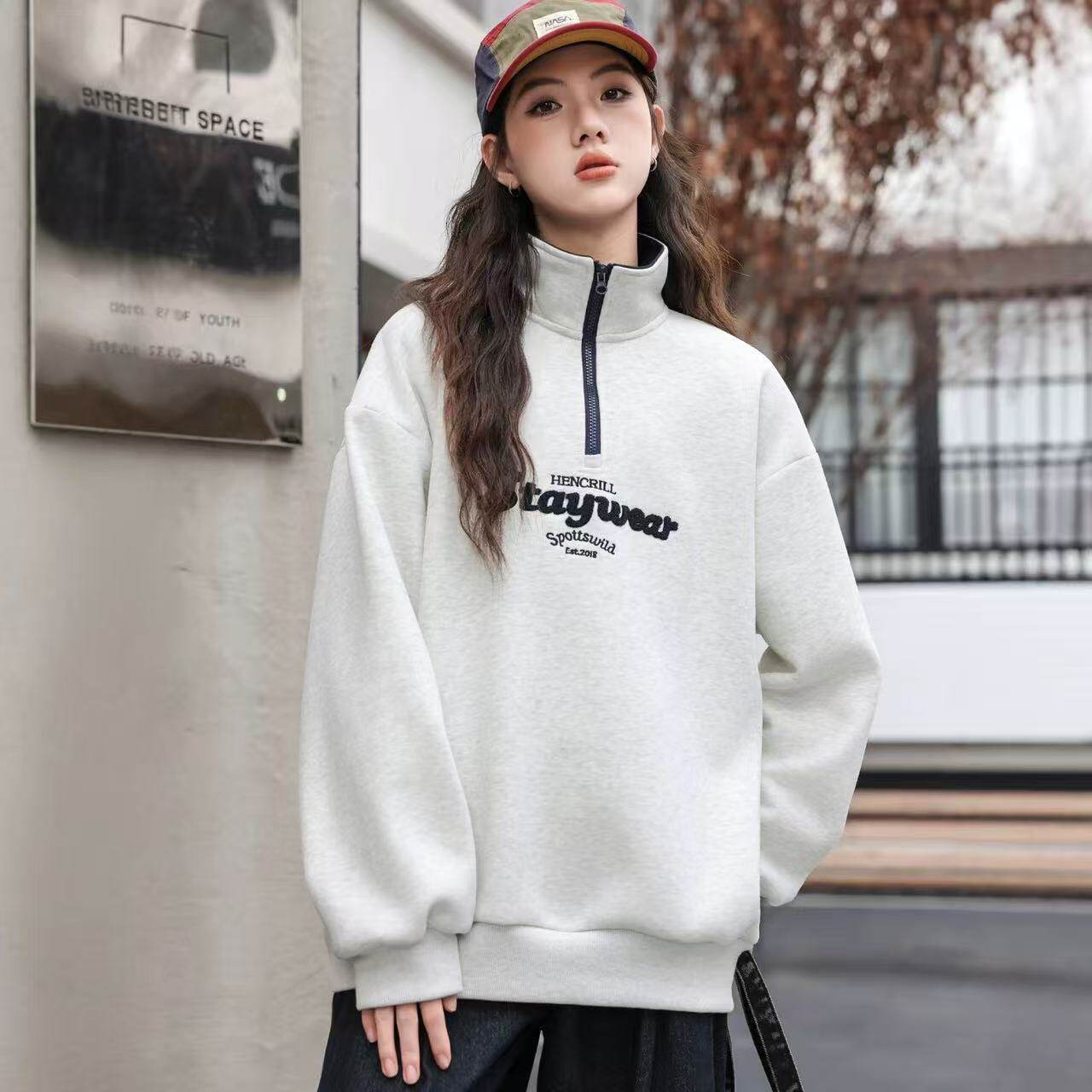 骄骄虎女大童加绒卫衣2025冬季新款初中生高中生校服内搭上衣7531