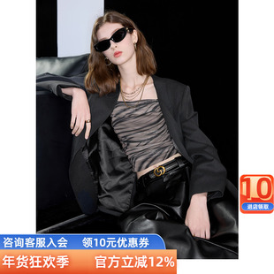 三彩ibudu2025秋季新款显瘦西装外套女格雷风通勤百搭宽松女