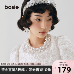 白色小众设计感连衣裙 bosie度假露背仙连衣裙夏季 新品