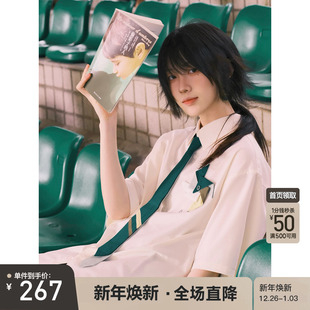 新款 bosie伯喜风车装 男女情侣2025夏季 衬衫 休闲上衣服 饰领带短袖