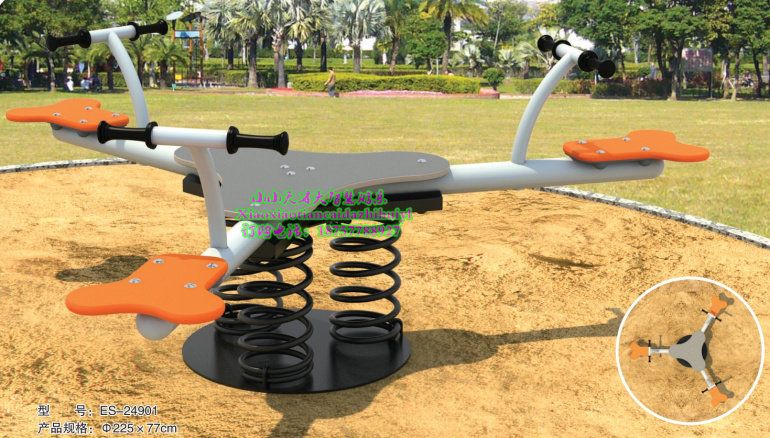 奇特乐品牌小区三人跷跷板儿童健身玩具弹簧跳跳板多双人摇摇乐