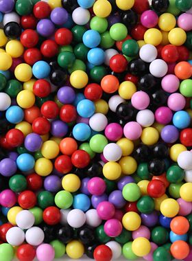 diy手工儿童饰配件材料10mm无孔实心亚克力实色散珠糖果彩色珠子