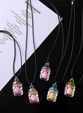 亚克力塑料美人鱼项链儿童吊坠