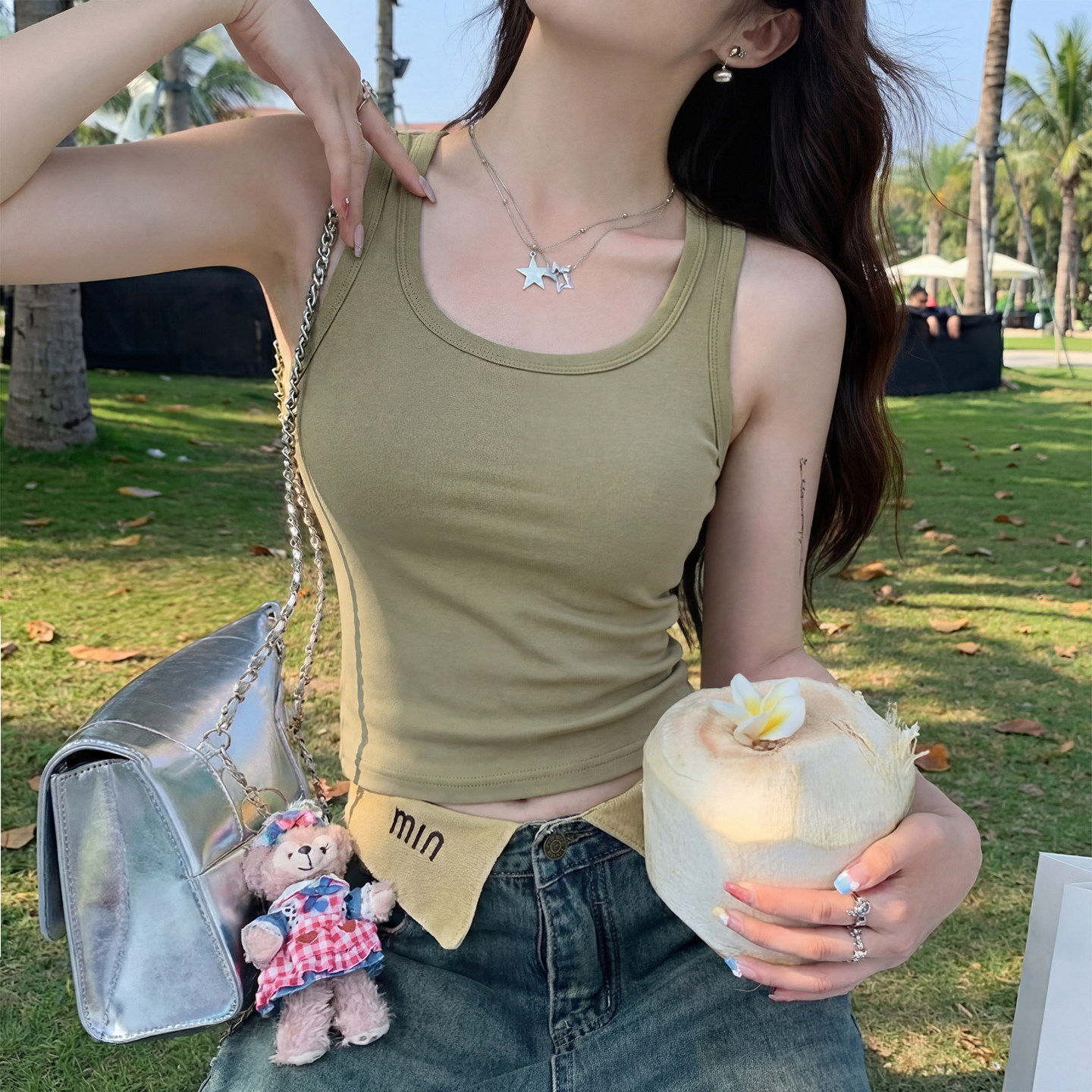 吊带背心女夏季防走光内搭打底带胸垫胖mm大码遮副乳美背无袖上衣