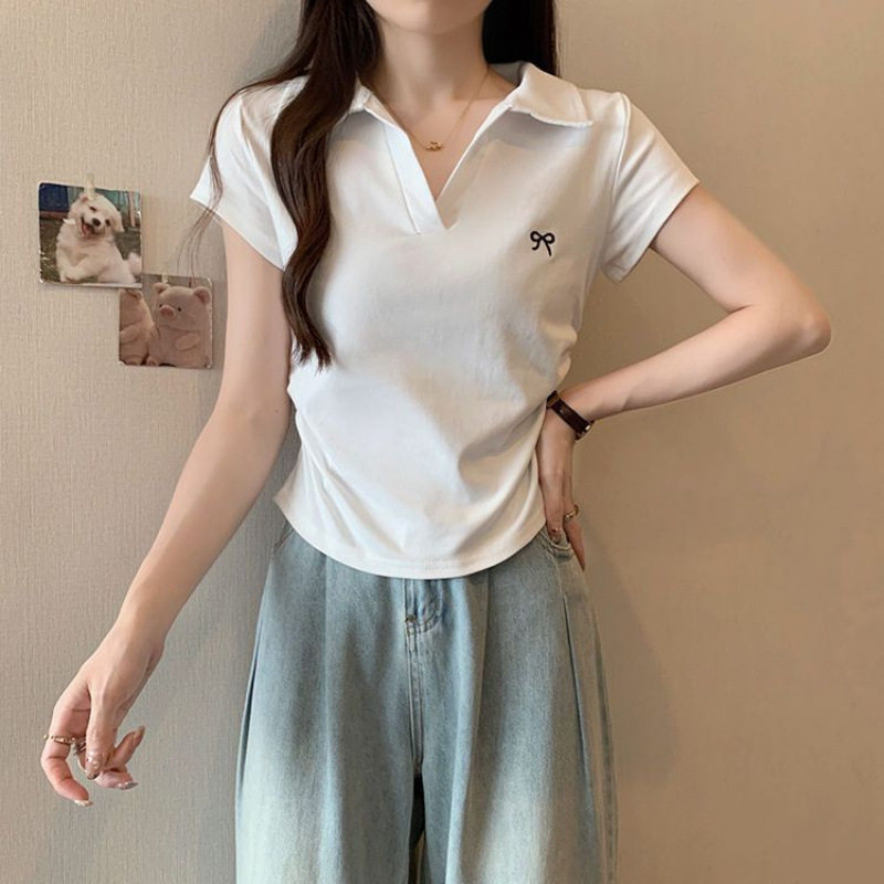 大码女装POLO休闲正肩短袖T恤女夏季新款2026胖MM显瘦遮肉上衣