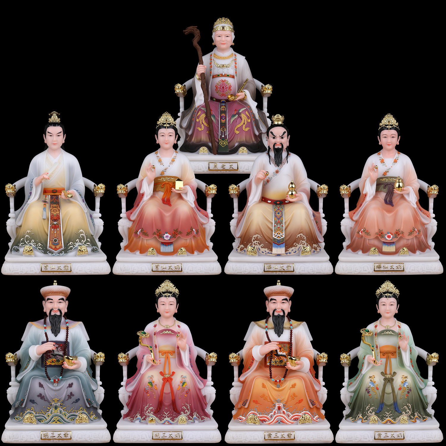 汉白玉四大家族仙家像黑妈妈像体真身胡三太爷太奶黄常蟒神像摆件