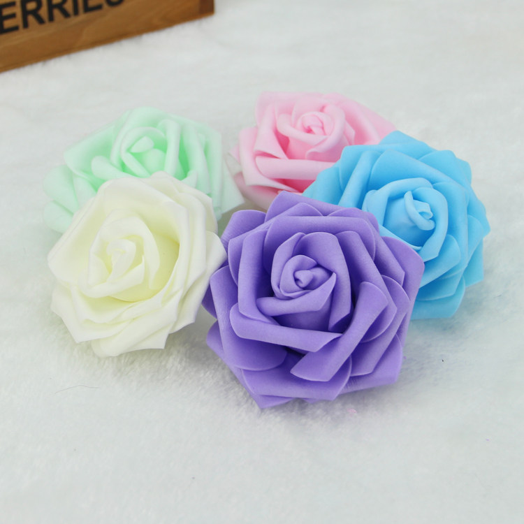 7cm韩版泡沫玫瑰花 diy手捧花新娘头花 伴娘胸花 手腕花服装辅料