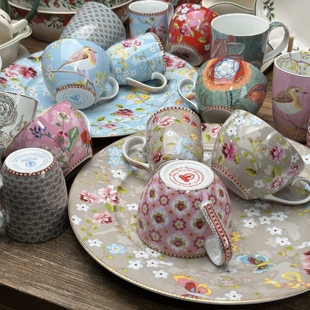 宫廷繁花下午茶咖啡杯马克杯糖罐饭碗大盘 pip家法式 清仓特价