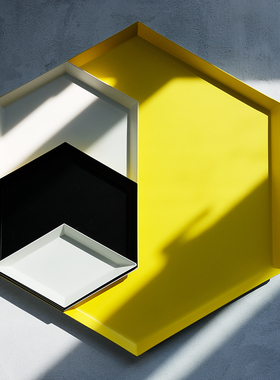 出口欧洲Kaleido多边形桌面组合收纳托盘北欧几何菱形金属盘