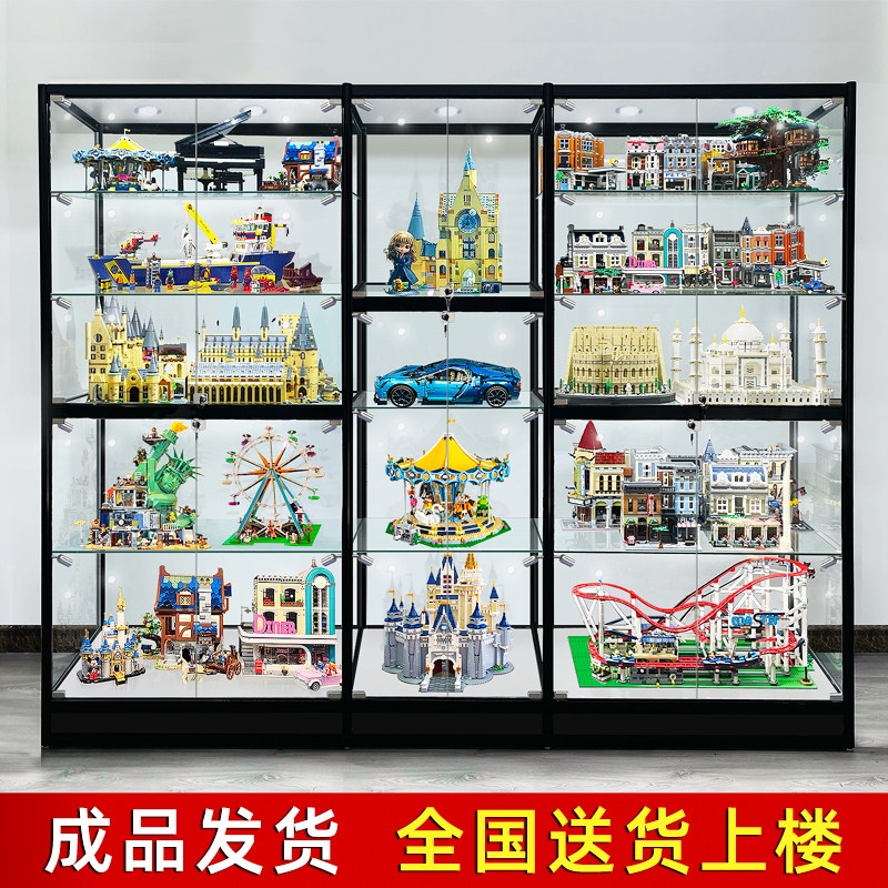 手办展示柜玻璃柜化妆品礼品柜家用玩具模型陈列柜透明乐高展示柜