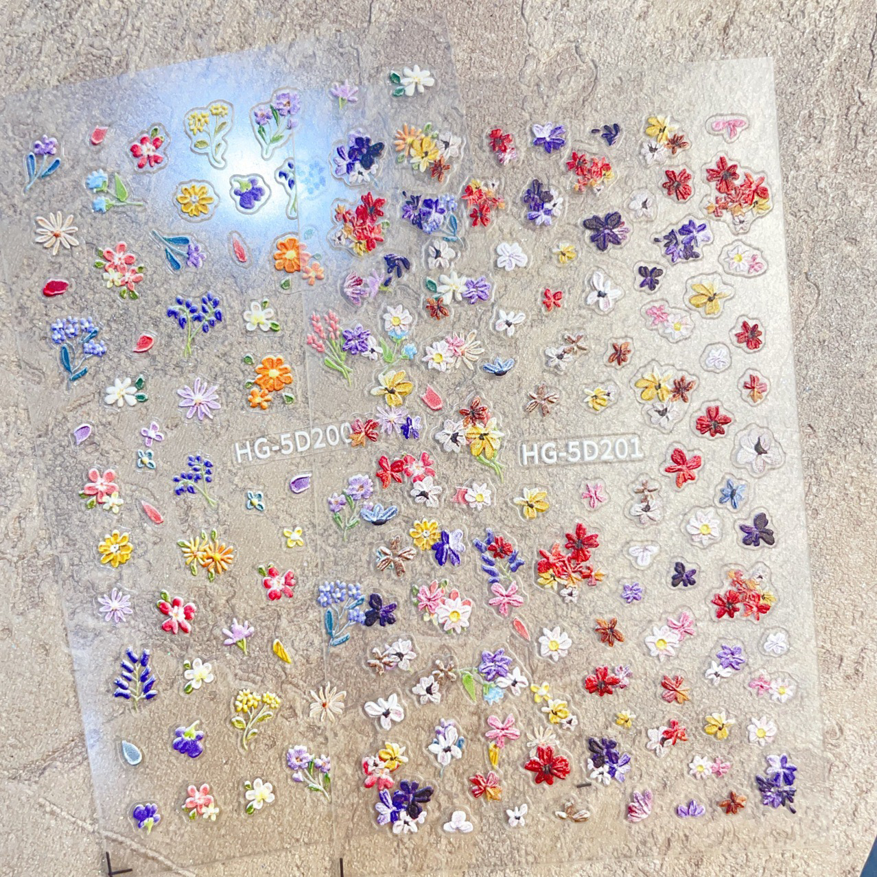 小红书同款春日野花美甲贴纸浮雕立体贝壳光鲜花花朵指甲装饰贴画图片