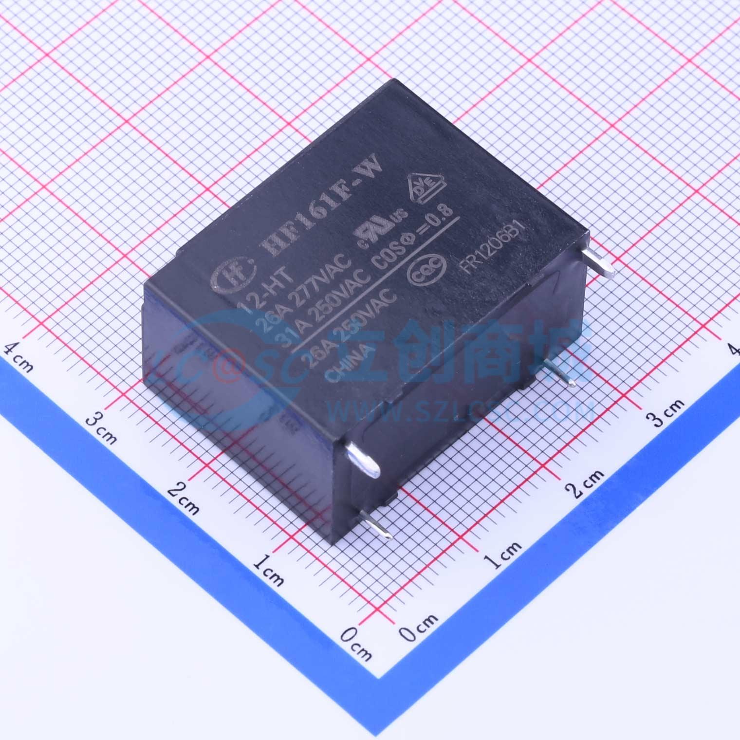 HF161F-W/12-HT 插件,15.9x30.4mm 功率继电器可开票配套量大从优