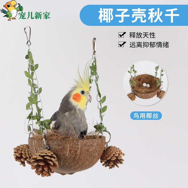 宠儿新家鹦鹉椰子壳鸟窝