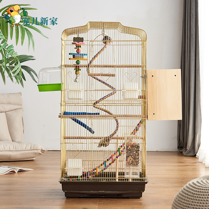 宠儿新家电镀金色繁殖笼鹦鹉笼鸟笼子大号大型虎皮玄凤专用笼豪华