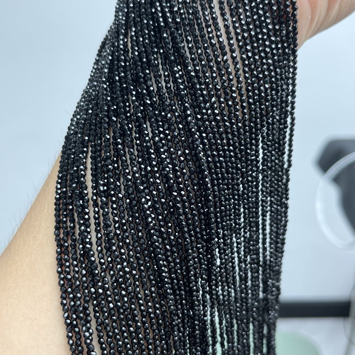 斯里兰卡天然5A级黑尖晶石散珠半成品长条diy手链项链配珠女饰品