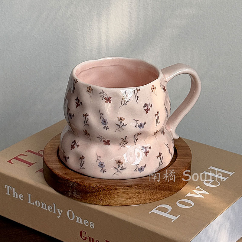 小清新碎花手捏马克杯