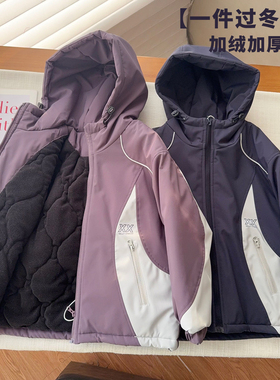 寒冬加厚学院风夹棉加绒棉被大棉袄棉服25792