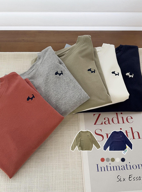 儿童多色棉质打底衫T恤2024秋季新款中大童上衣圆领上衣潮童24387