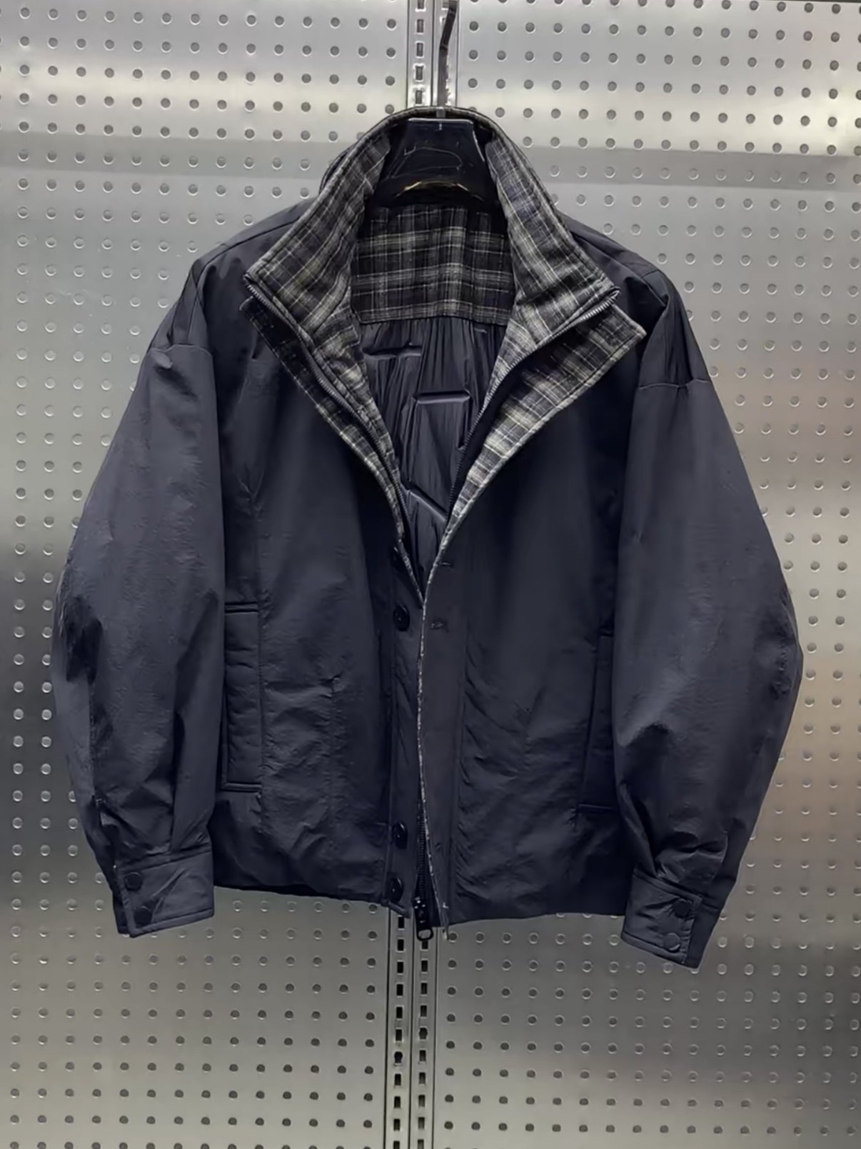 冬季新款立领假两件羽绒服男时尚保暖抗寒白鸭绒外套百搭防风夹克