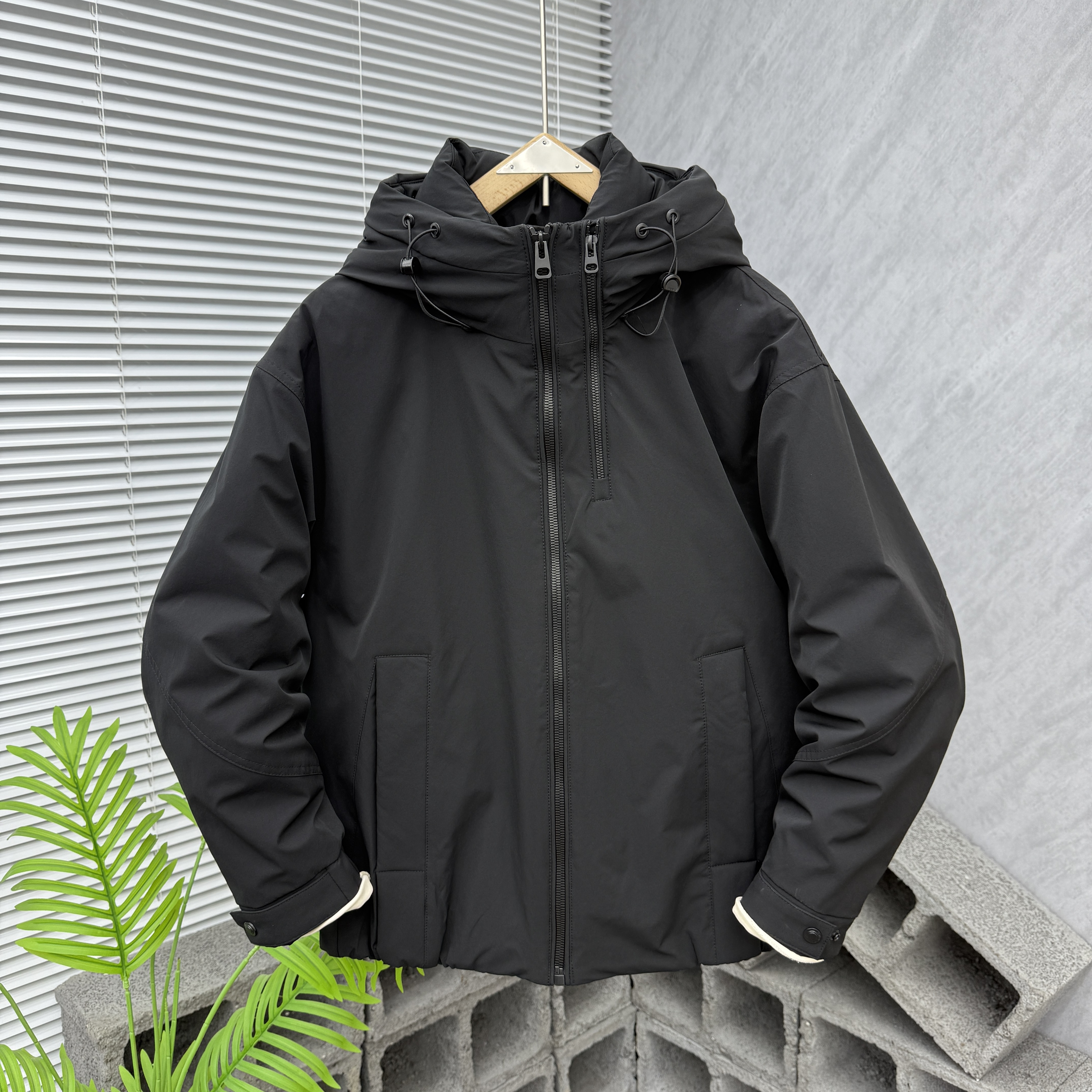 冬季新款工装连帽羽绒服男潮牌时尚加厚保暖白鸭绒外套青年冲锋衣