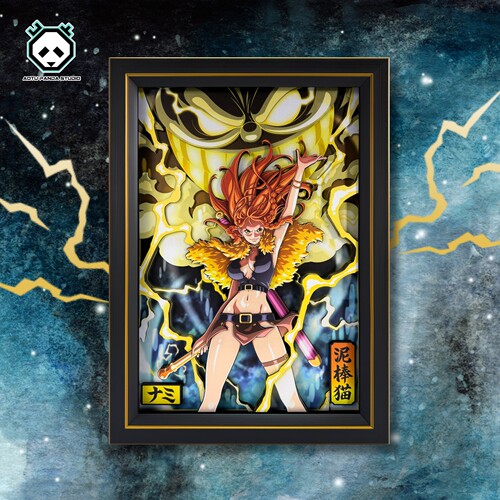 海贼王OP草帽海贼团娜美宙斯NAMI3D动漫纸艺手作立体装饰挂画礼物