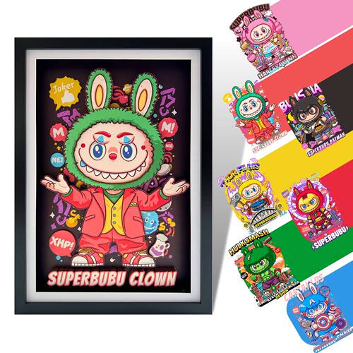 凹凸Panda手作SuperBubu超级英雄Joker小丑潮玩纸艺立体挂画收藏