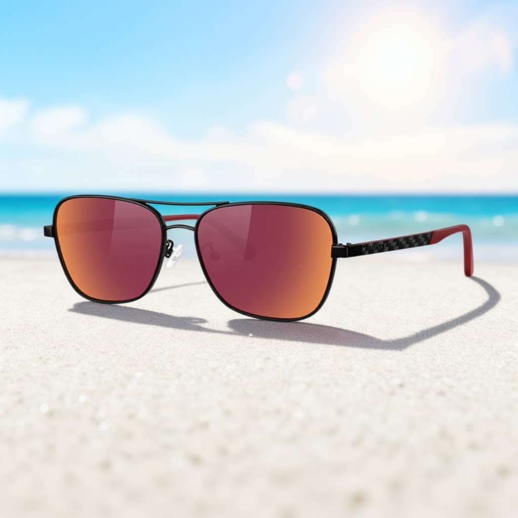 洛伊士26新款镀膜偏光碳纤维方框太阳镜开车驾驶钓鱼墨镜男女同款