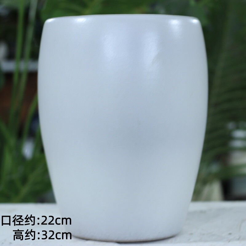 白色陶瓷花盆圆形简约休闲风室内种植盆栽装饰
