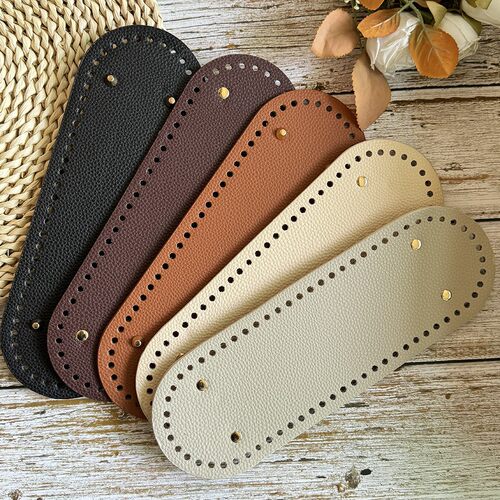 30*10cm包底荔枝皮加大硬实椭圆钩织底板diy手工包泫雅PU包底66孔