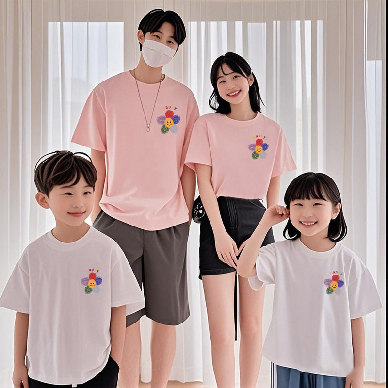 幼儿园亲子装活动班服太阳花夏季短袖学校运动会上衣儿童表演t恤