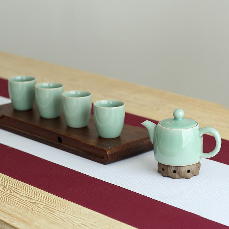 秦权茶具龙泉青瓷玉德家东音窑中华老字号一壶四杯传统经典茶具