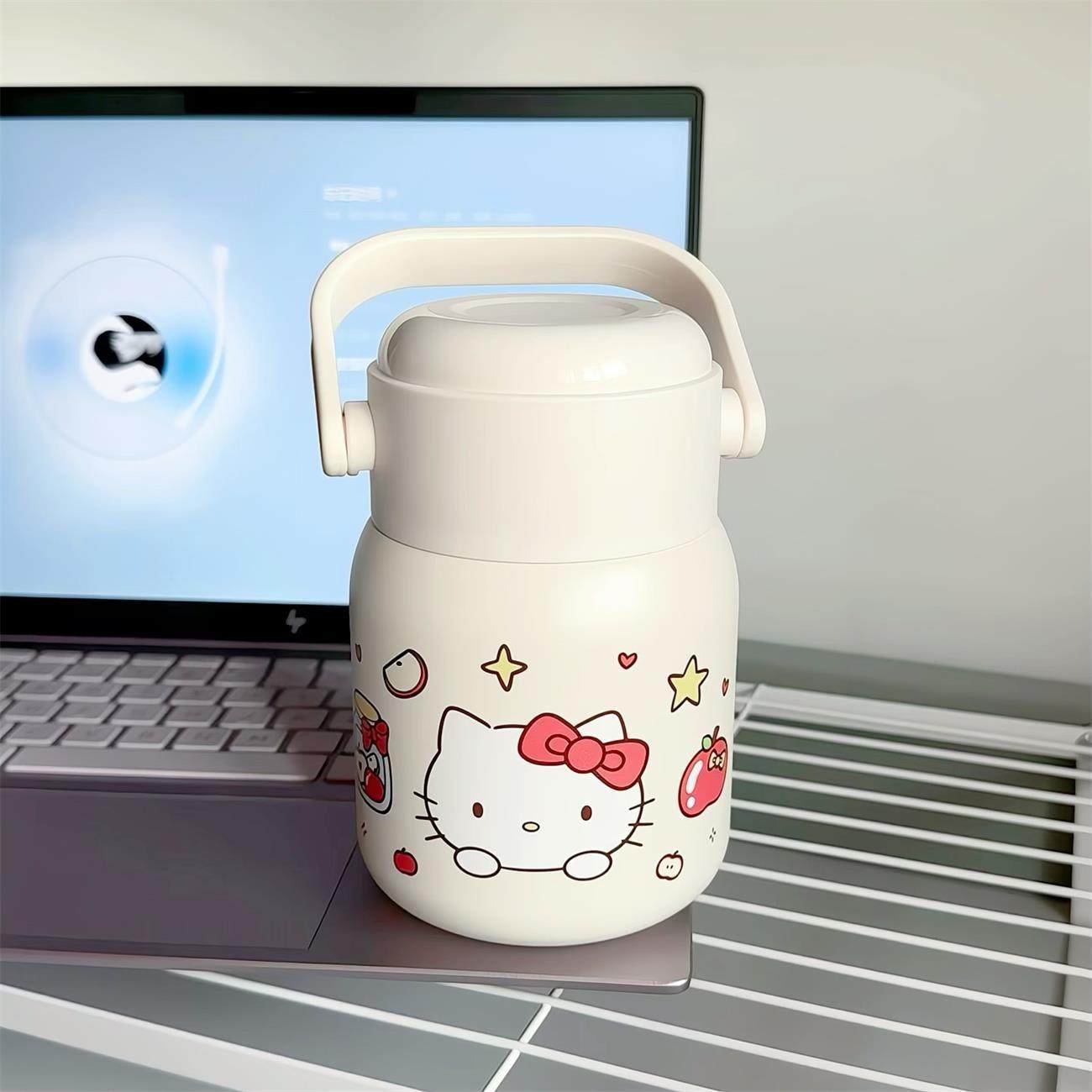 hello kitty焖烧杯超长保温饭盒便当粥汤桶316不锈钢闷烧壶罐