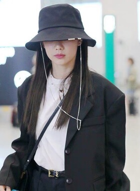 马嘉祺徐梦洁明星同款链条渔夫帽韩版INS潮牌嘻哈男女防晒盆帽子