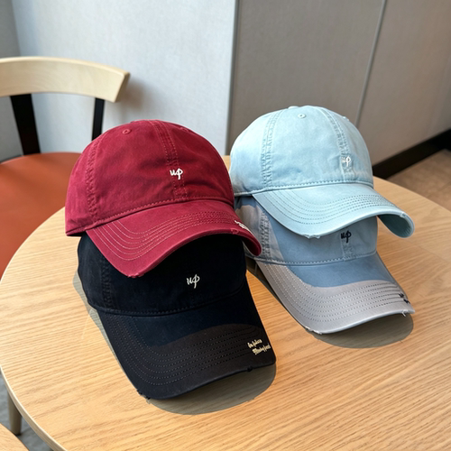 刺绣宽檐大头围显脸小棒球帽