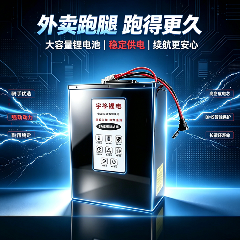 宁德电动车电摩锂电池60V72V大容量大单体外卖骑手快递蓄电瓶
