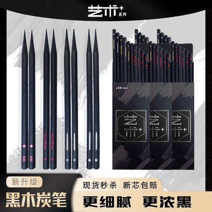 荷马画室炭笔素描软中硬碳笔美术生专业绘画绘图套装速写美术用品
