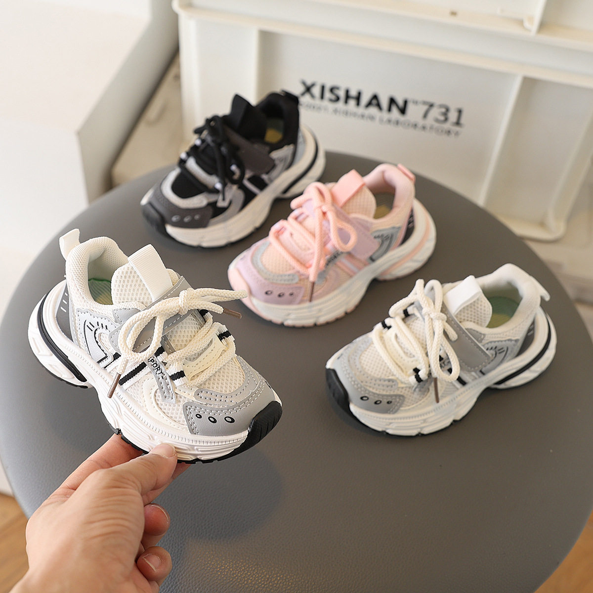 童鞋春季新款2025儿童运动鞋网面透气宝宝学步跑步鞋男女童老爹鞋