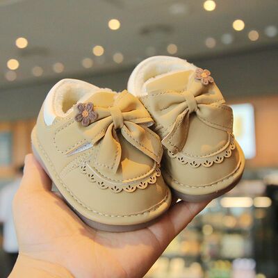 冬季加棉女童软底学步鞋