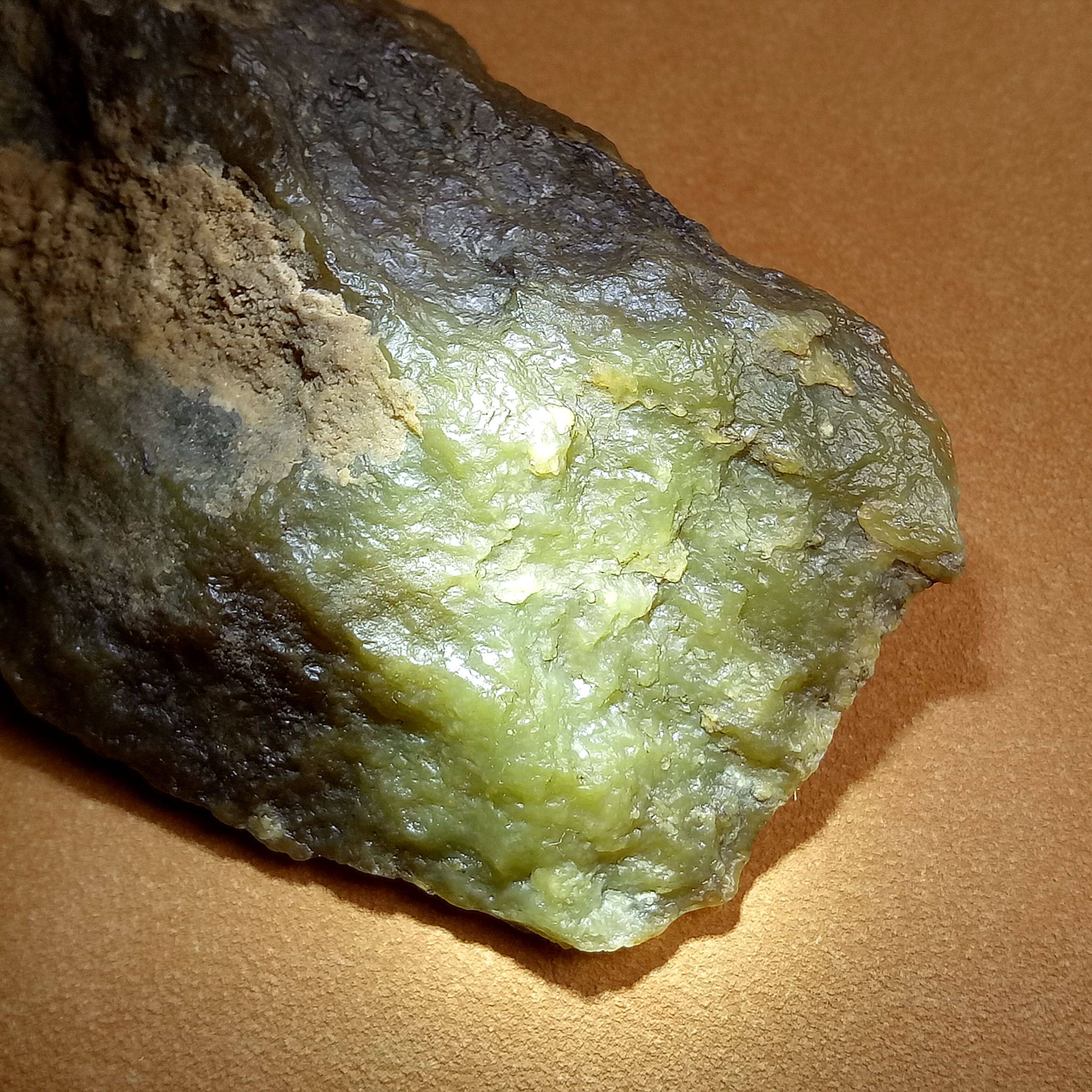 【风雅玉轩】新疆和田玉且末黄口戈壁料糖皮肉细风化皮完整手把件